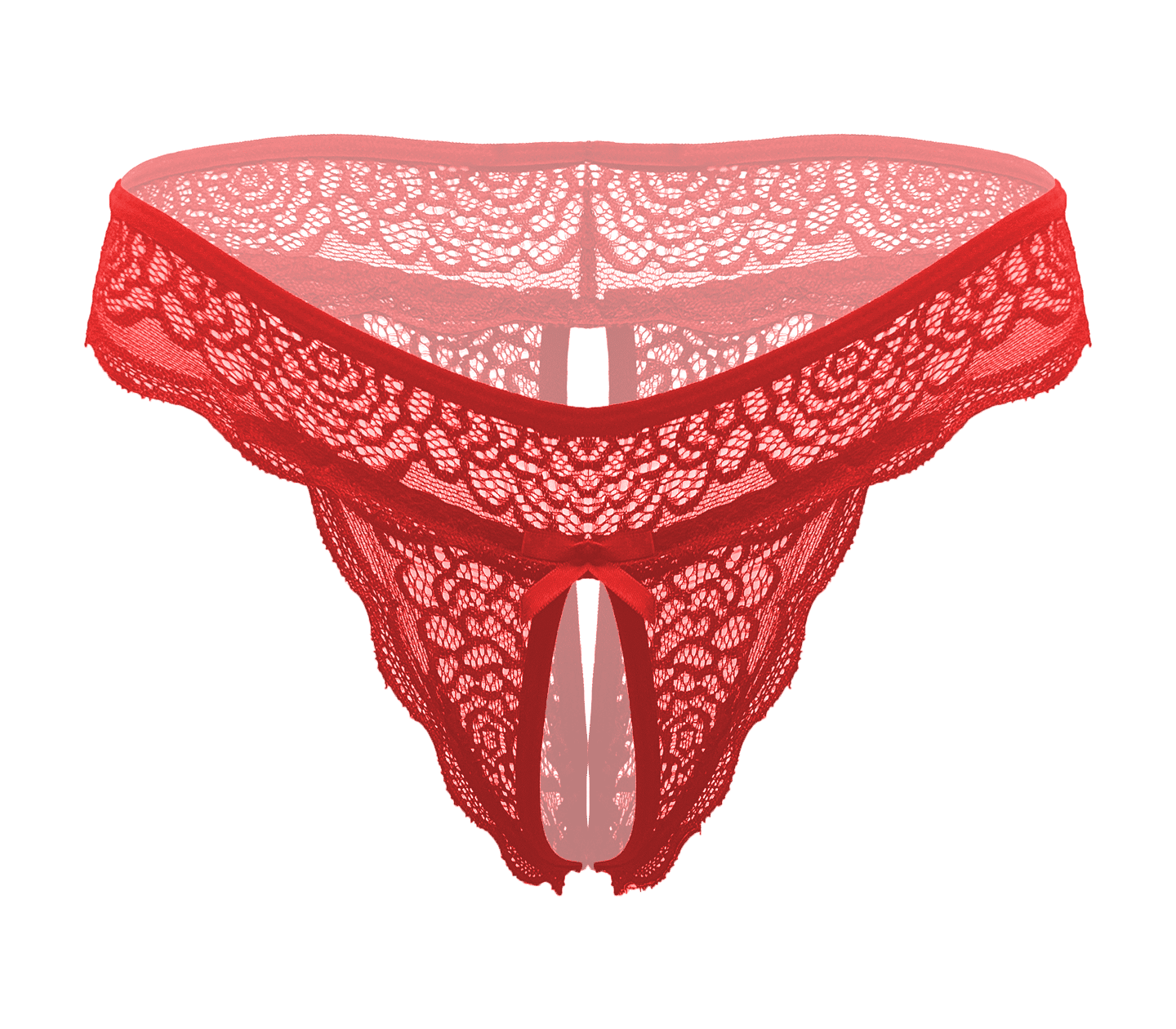 Love In Leather Sexy Crotchless Panties Red S M G-Strings, Panties and Shorts