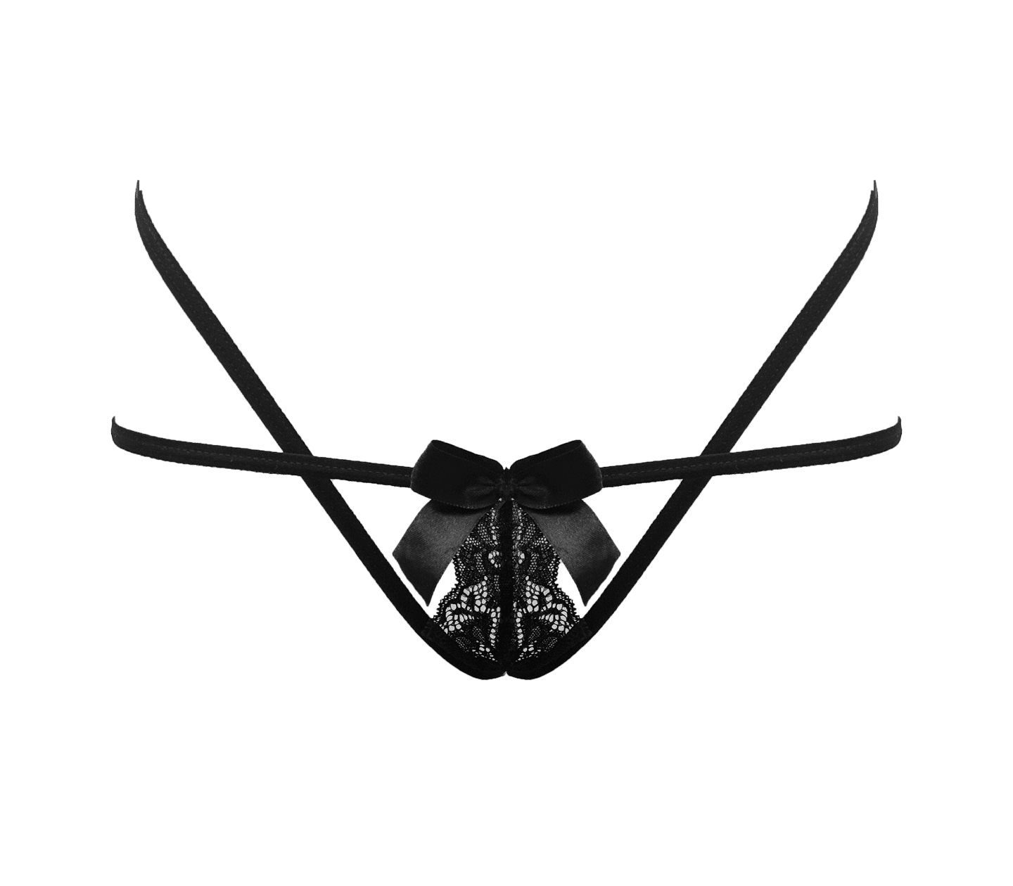 Love In Leather Crotchless Panties With Adjustable Slider OS G-Strings, Panties and Shorts