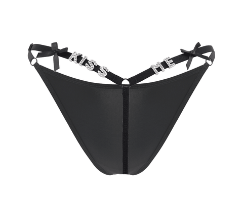 Love In Leather Kiss Me Printed Sexy G String Panty - G-Strings, Panties and Shorts
