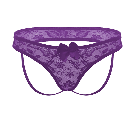 Love In Leather Sexy Crotchless Panties For Women OS - G-Strings, Panties and Shorts
