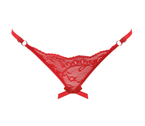 Love In Leather Womens Sexy Crotchless Panties One Size - G-Strings, Panties and Shorts