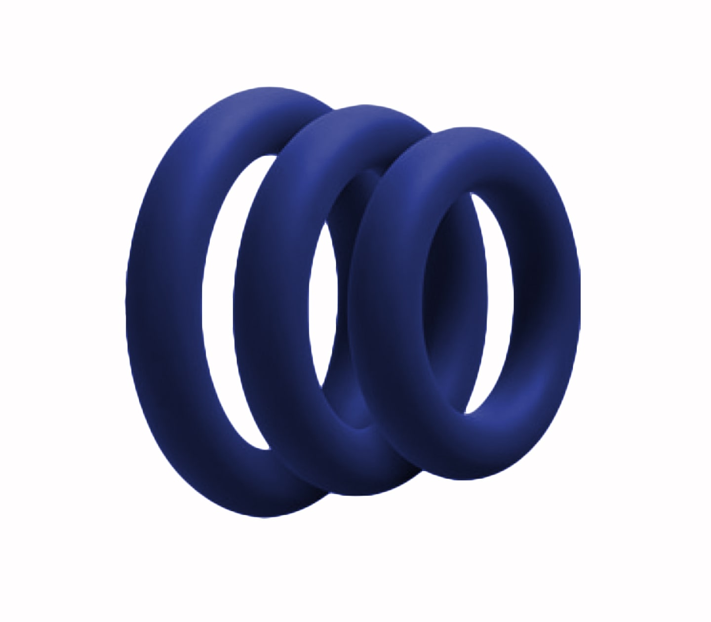 Love In Leather 3 Piece Fat Boy Stretchy Cock Rings Navy Stretchy Cock Rings