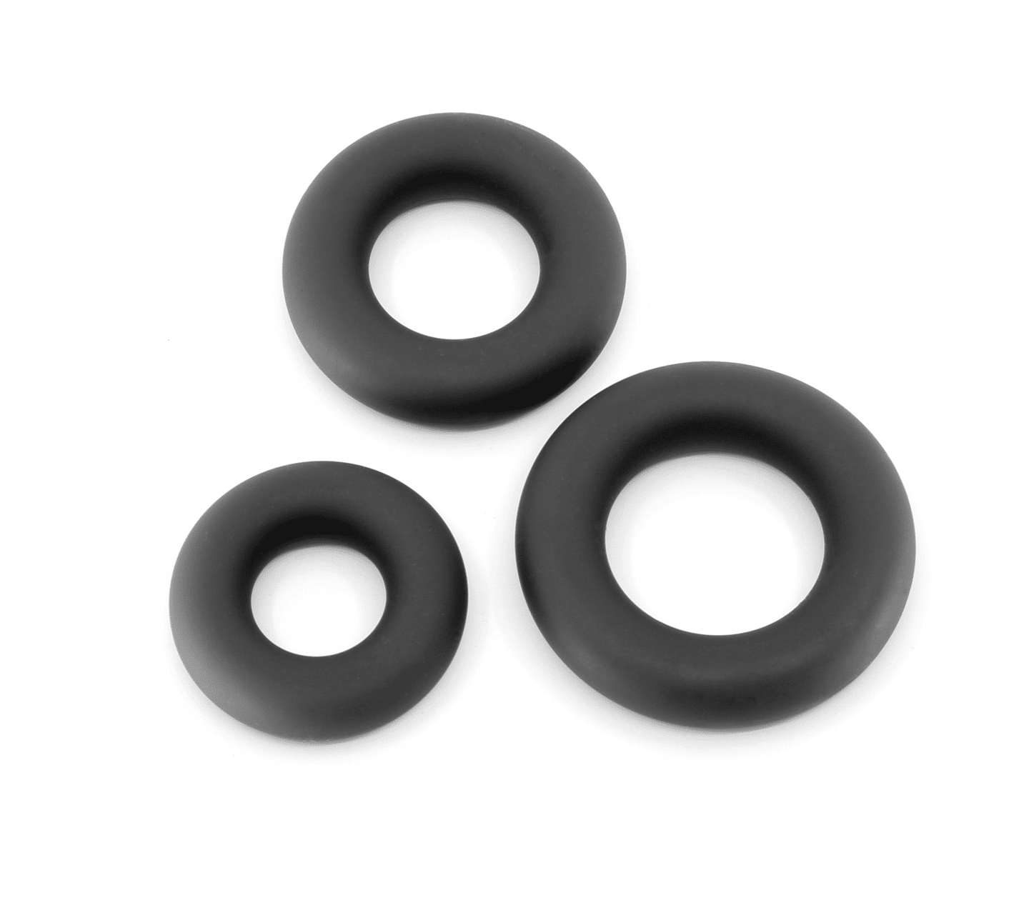 Love In Leather 3 Piece Silicone Fat Boy Cock Ring Black Cock Ring Sets