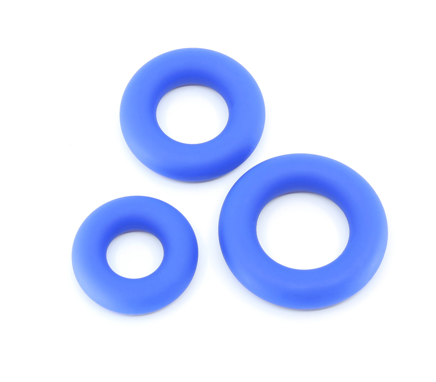 Love In Leather 3 Piece Silicone Fat Boy Cock Ring Blue Cock Ring Sets