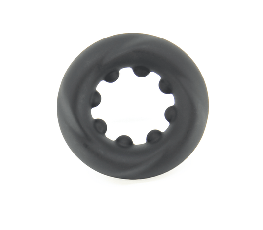 Love In Leather Mens Silicone Twisted O Ring - Stretchy Cock Rings