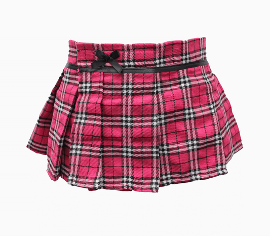 Love In Leather Tartan Wrap Style Skirt With Velcro Closure - Skirts And Club Wear