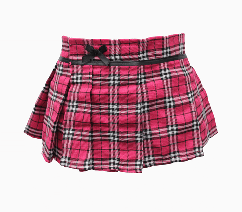 Love In Leather Tartan Wrap Style Skirt With Velcro Closure - Skirts And Club Wear