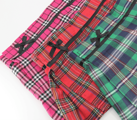 Love In Leather Tartan Wrap Sexy Skirt Pink - Skirts And Club Wear