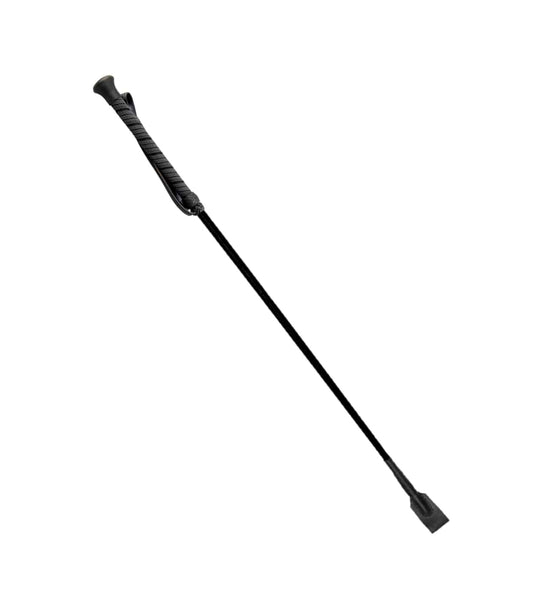 Love In Leather Riding Crop With Rubber Handle Black Whips And Crops
