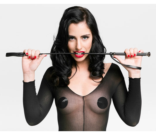 Love In Leather Riding Crop with Coloured Metal Ferrule Whips And Crops