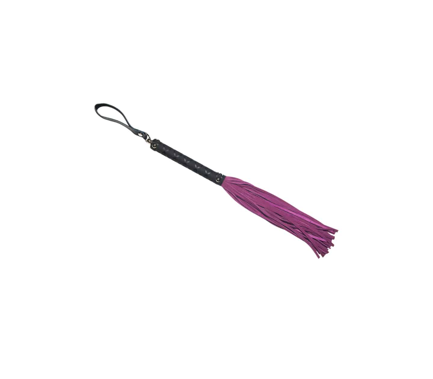 Love In Leather BDSM Flogger with Latex Detail Handle Pink Whips And Crops