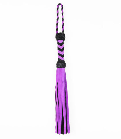 Love In Leather Medium Length Suede Flogger Purple - Whips And Crops