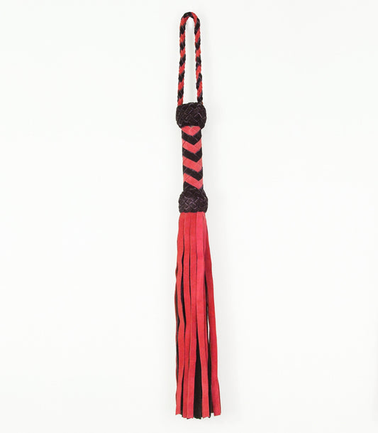 Love In Leather Long Suede Leather Flogger Red Whips And Crops
