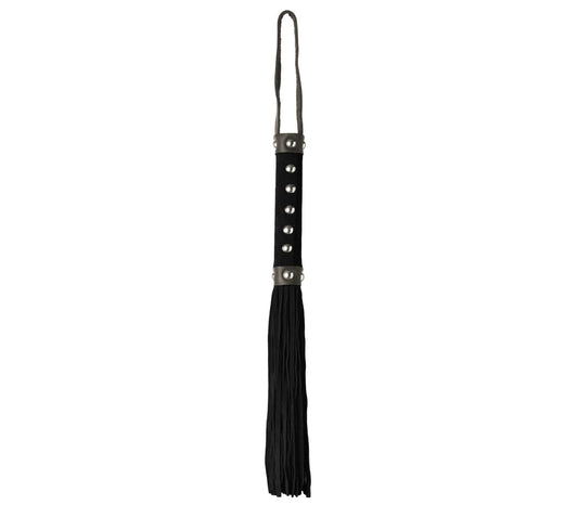 Love In Leather Studded Suede BDSM Play Flogger Black Whips And Crops