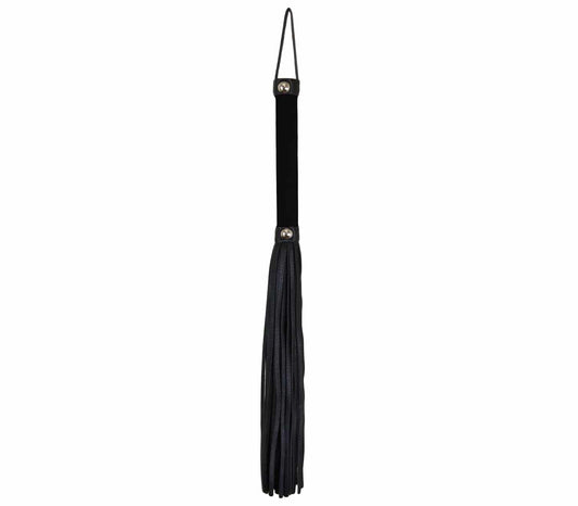 Love In Leather Soft Velveteen Handle BDSM Flogger Black Whips And Crops