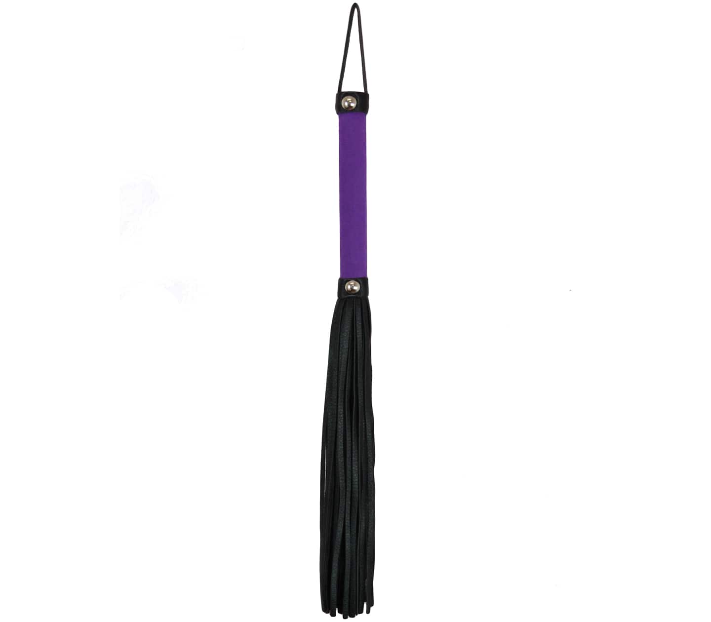 Love In Leather Soft Velveteen Handle BDSM Flogger Purple Whips And Crops