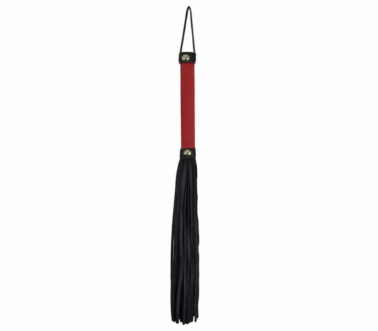 Love In Leather Soft Velveteen Handle BDSM Flogger Red Whips And Crops