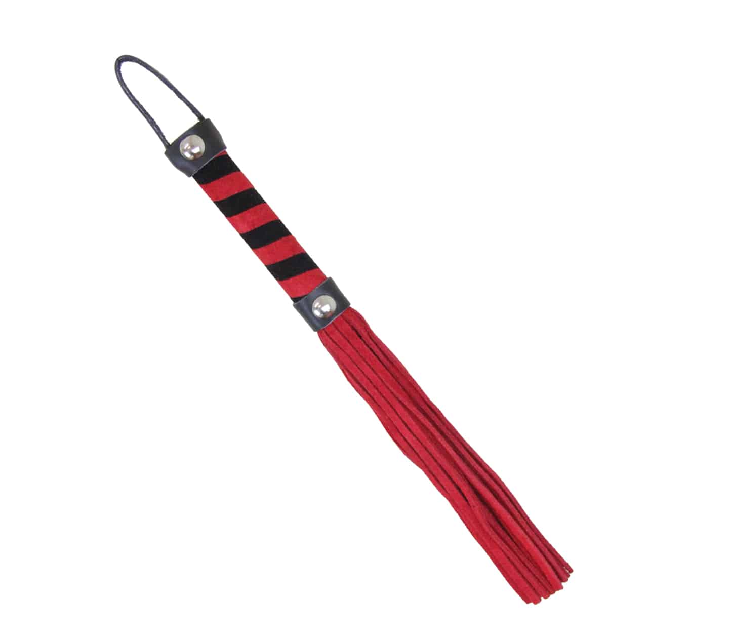 Love In Leather Candy Striped Willy Bondage Whip Red Whips And Crops