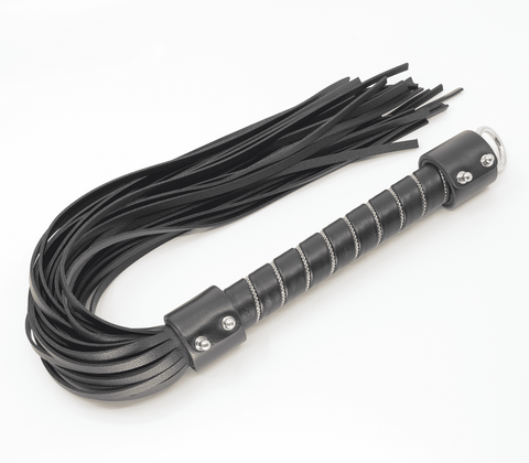 Love In Leather BDSM Flogger with Chain Detail - Whips And Crops