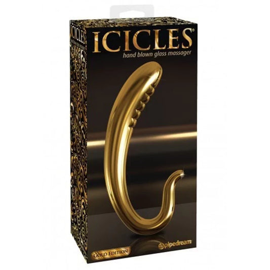 Pipedream Icicles Gold Edition G03 Glass Prostate Vibrator Glass Sex Toys