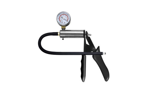 LuvPump Brass Pistol Penis Pump with Gauge & Hose - Penis Pumps And Stretchers