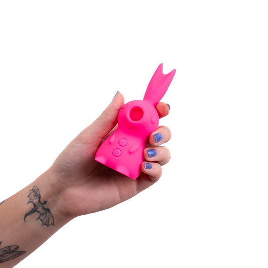 Maia HUNNI USB Rechargeable Sucking Licking & Vibrating Stimulator Pink - Clit Ticklers and Pulsators