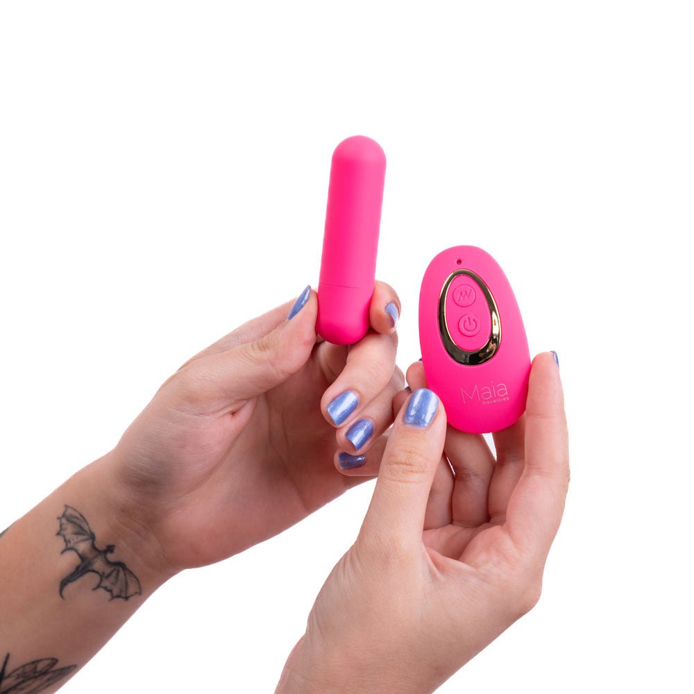 Maia JESSI Remote USB Rechargeable Bullet Vibrator with Wireless Remote Pink Bullet Vibrators