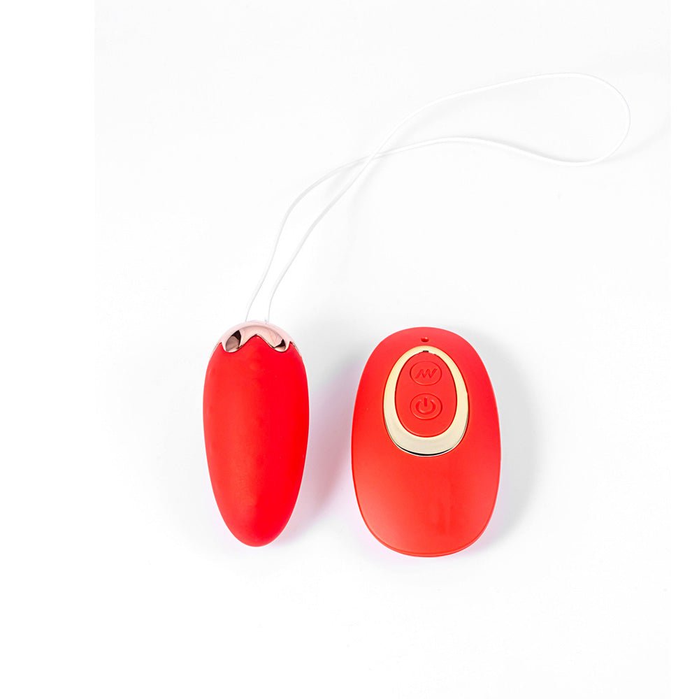 Maia SHORTCAKE USB Rechargeable Vibrating Love Egg with Wireless Remote Red Love Eggs and Kegel Exercisers