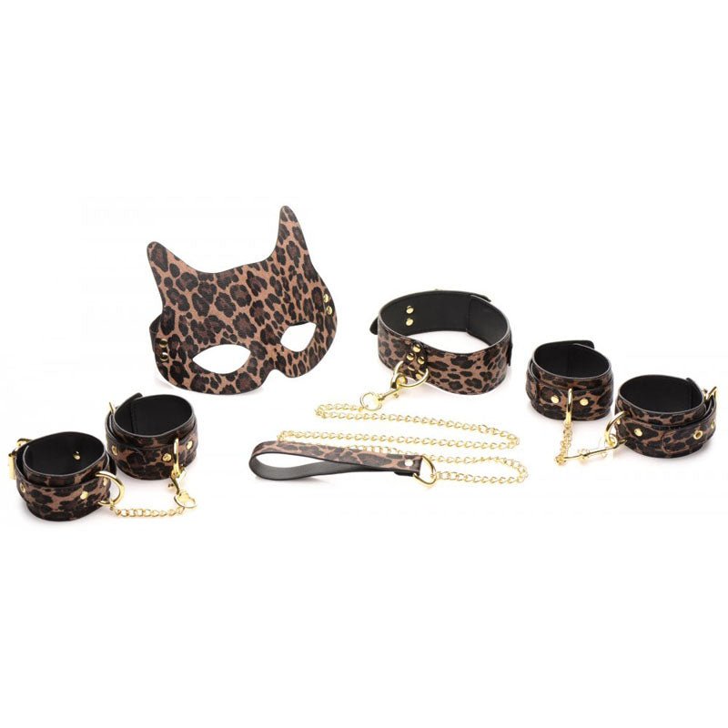 XR Brands Master Series Wild Sex Leopard Coloured 7 Piece Bondage Set Bondage Kits