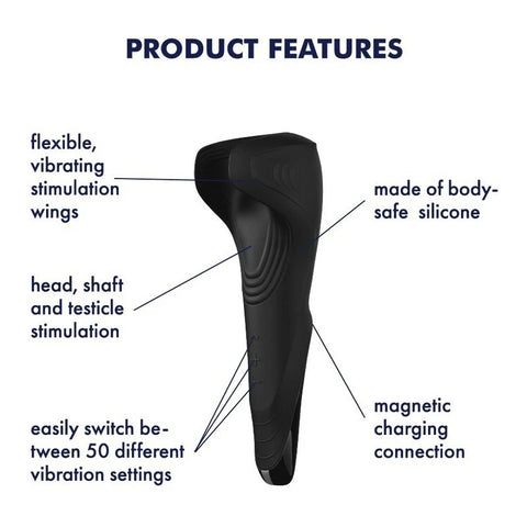 Satisfyer Men Wand 50 Functions Waterproof Masturbator - Masturbators and Strokers