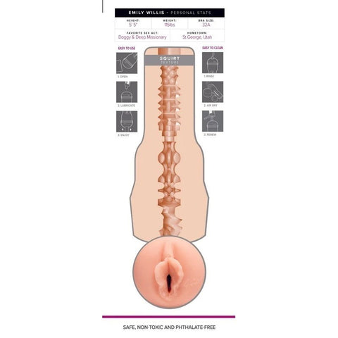 Fleshlight Girls Emily Willis Squirt Realistic Male Stroker Device - Masturbators and Strokers