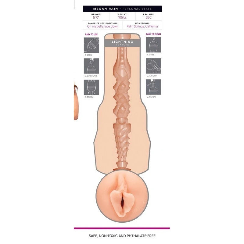 Fleshlight Girls Megan Rain Lightning Male Masturbator Sleeve Fleshlight Male Masturbators