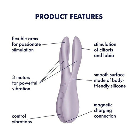 Satisfyer Threesome 2 Layon 12 Functions Clitoral Massager - Masturbators and Strokers