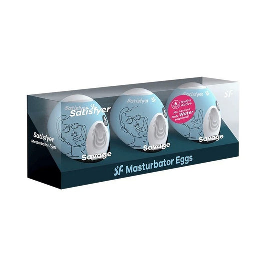 Satisfyer Bubble 3 Piece Male Masturbator Egg Set - Masturbators and Strokers