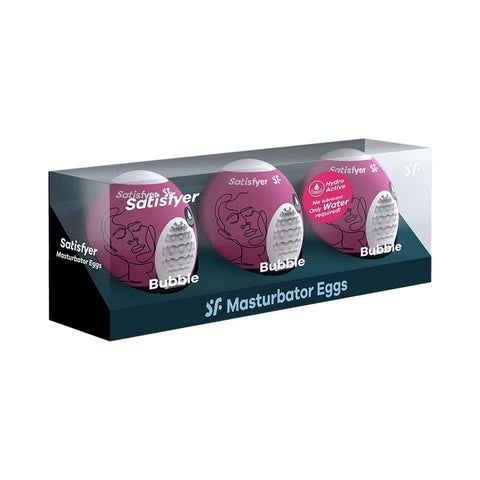Satisfyer Bubble 3 Piece Male Masturbator Egg Set - Masturbators and Strokers