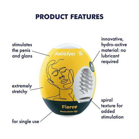 Satisfyer Fierce 3 Pack Male Masturbator Eggs - Masturbators and Strokers
