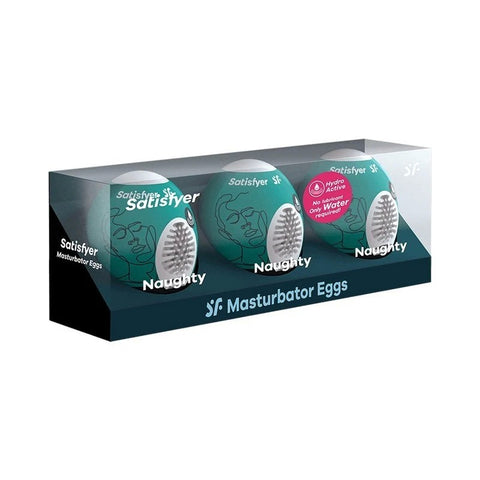 Satisfyer Naughty 3 Pack Male Masturbator Eggs - Masturbators and Strokers