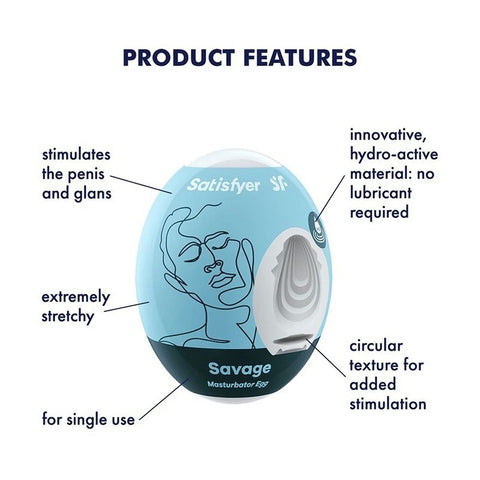 Satisfyer Savage 3 Pack Male Masturbator Eggs - Masturbators and Strokers