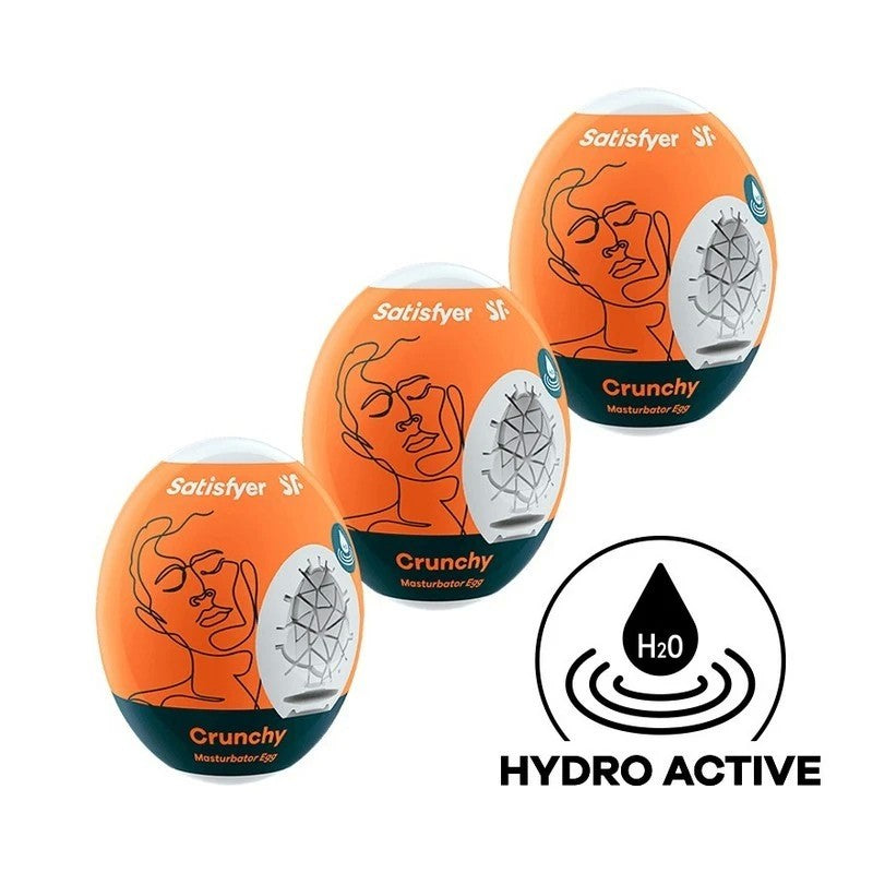 Satisfyer Crunchy 3 Piece Mens Masturbator Egg Set Masturbators and Strokers