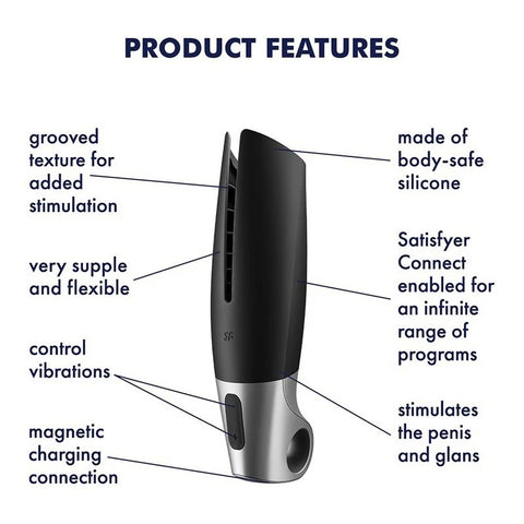 Satisfyer Power App Controlled Male Masturbator - Masturbators and Strokers