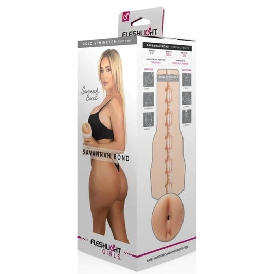 Fleshlight Girls Savannah Bond Gold Sphincter Male Masturbator - Realistic Butts And Vaginas