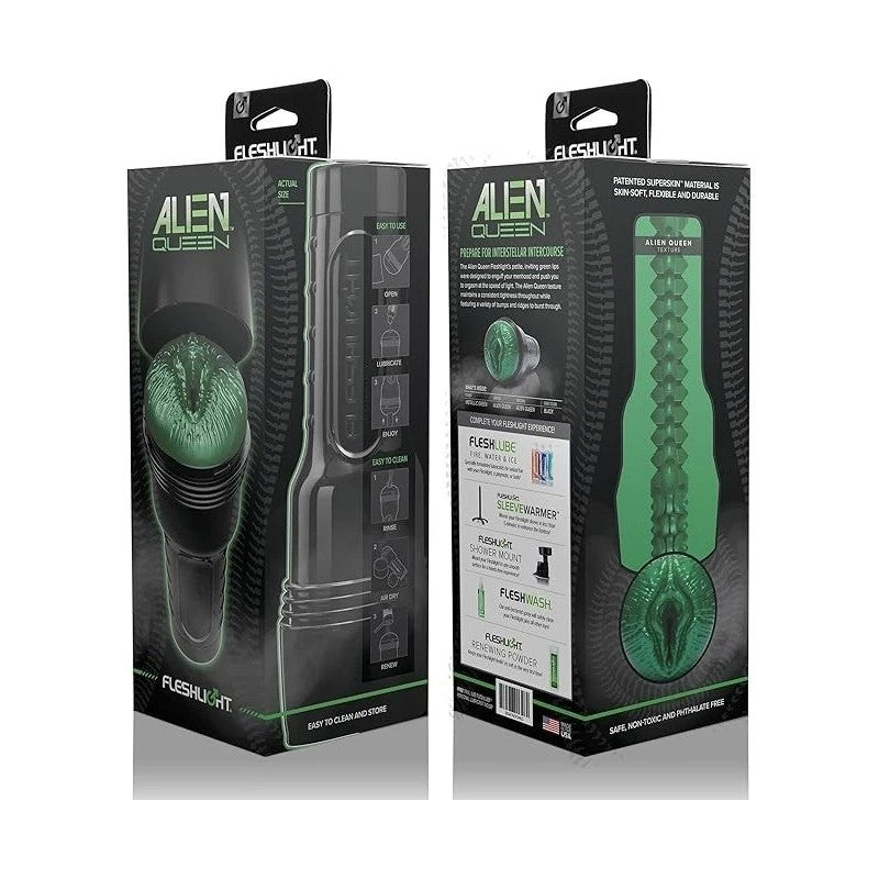 Fleshlight Freaks Alien Queen Green Metallic Mens Masturbator Realistic Butts And Vaginas