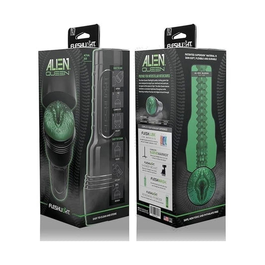Fleshlight Freaks Alien Queen Green Metallic Mens Masturbator - Realistic Butts And Vaginas