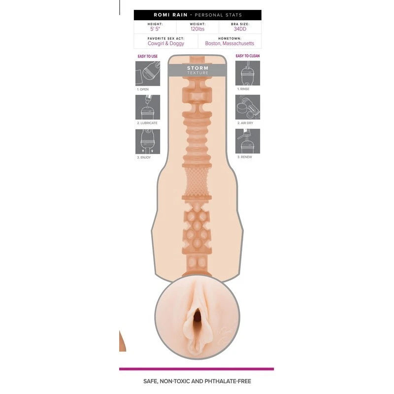 Fleshlight Girls Romi Rain Storm Realistic Vagina Stroker Fleshlight Male Masturbators