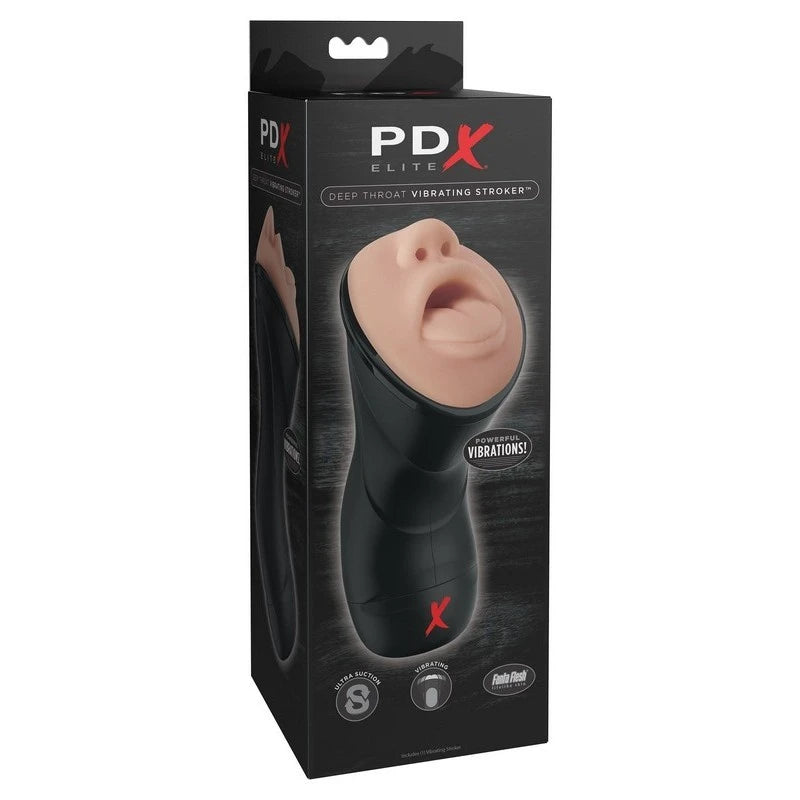 PDX Elite Deep Throat Vibrating Mens Stroker Masturbators and Strokers