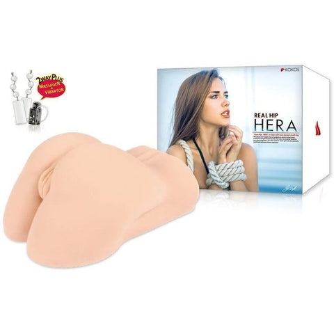 Kokos Real Hip Hera Masturbator with Two Way Massager - Realistic Butts And Vaginas
