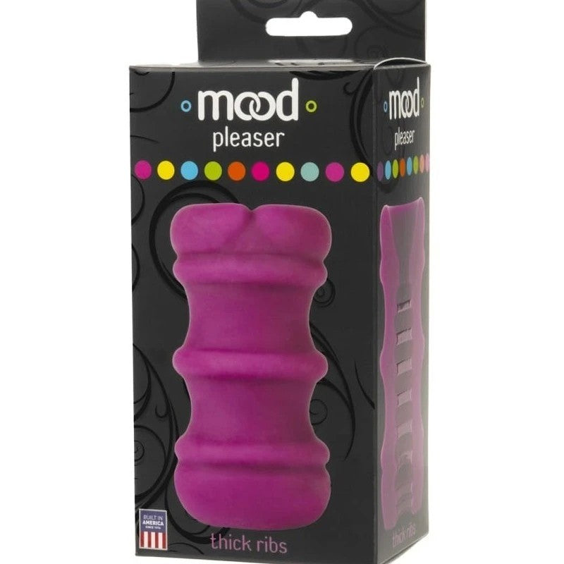 Doc Johnson Mood Pleaser Thick Ribs Mens Masturbator Purple Masturbators and Strokers
