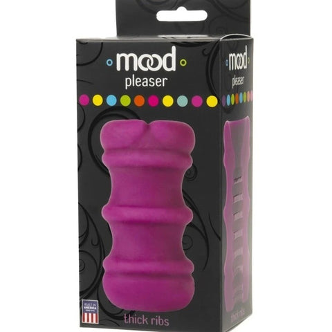 Doc Johnson Mood Pleaser Thick Ribs Mens Masturbator Purple - Masturbators and Strokers