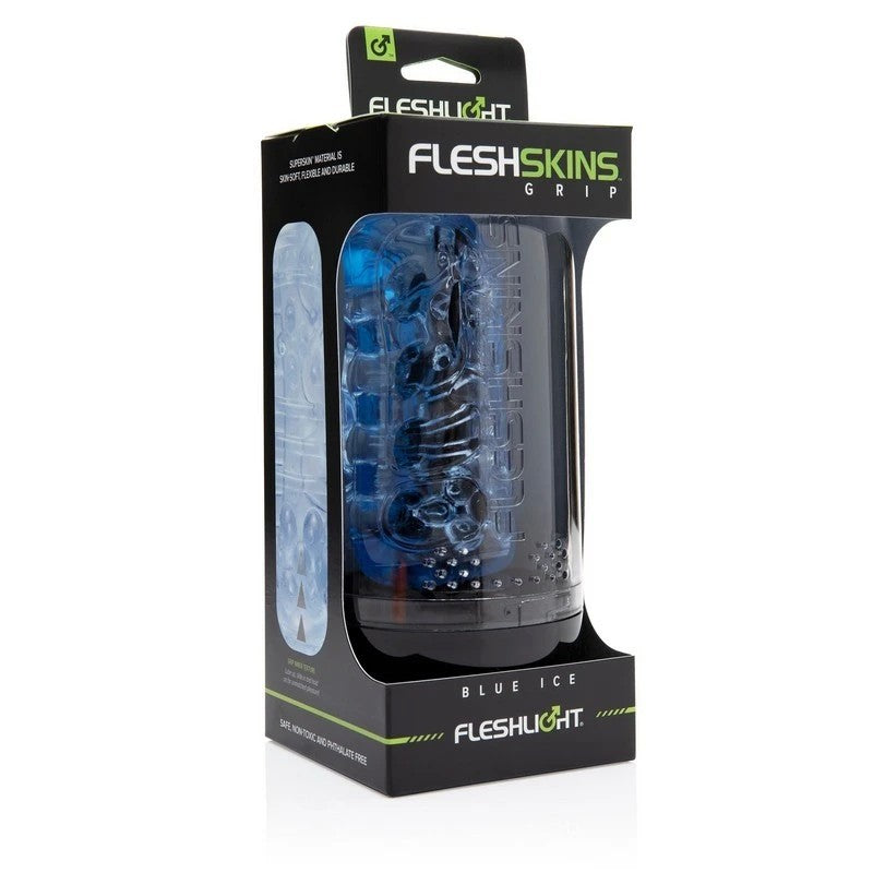 Fleshlight Fleshskins Grip Blue Ice Male Masturbator With Case Fleshlight Male Masturbators