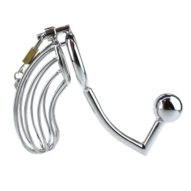 Hell's Couture The Bird Cage Male Chastity Device With Anal Intruder Male Chastity